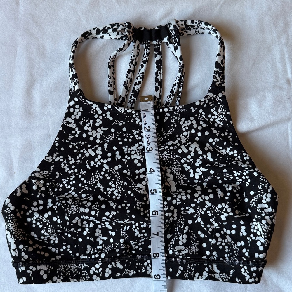 lululemon athletica Black & White Speckle Strappy-Back Sports Bra - Picture 7 of 9